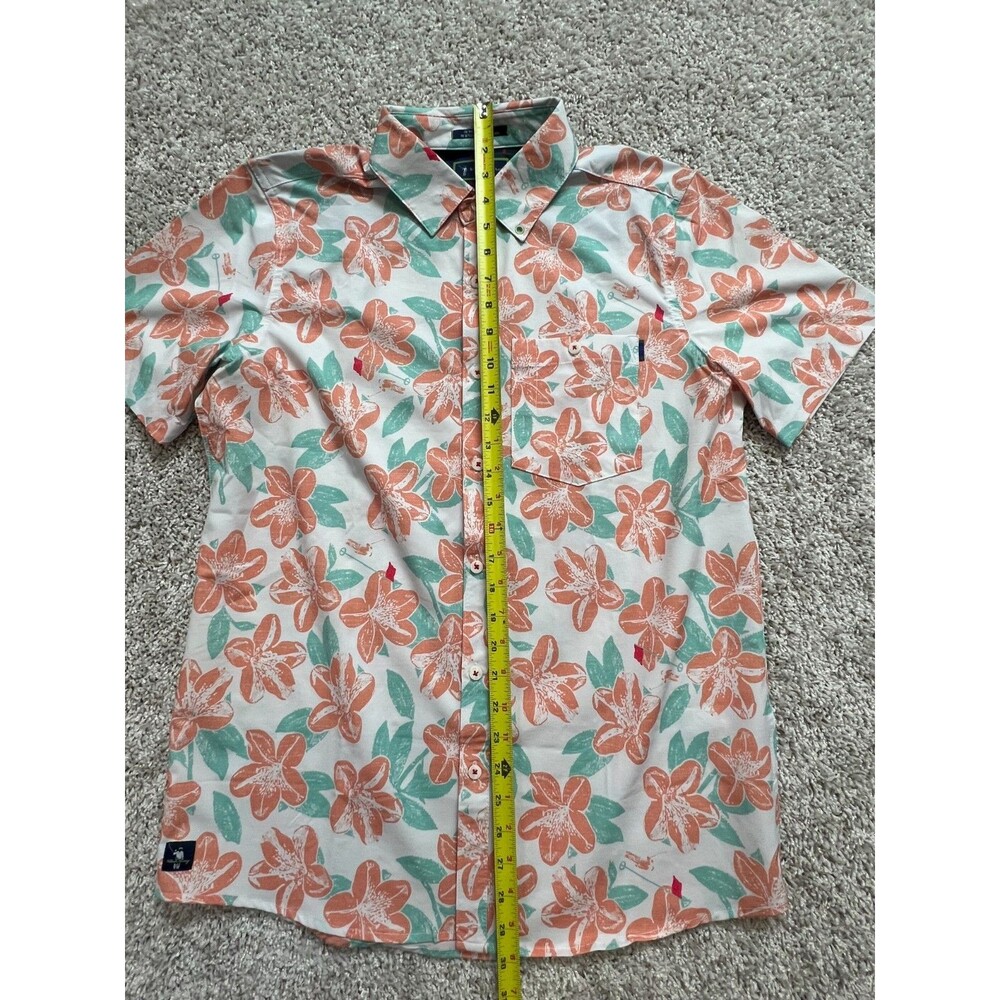 William Murray Golf Men’s Small Performance Floral Short Sleeve Button Up Shirt - Picture 2 of 8